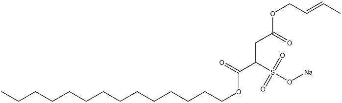 2-(Sodiosulfo)succinic acid 1-tetradecyl 4-(2-butenyl) ester Structure
