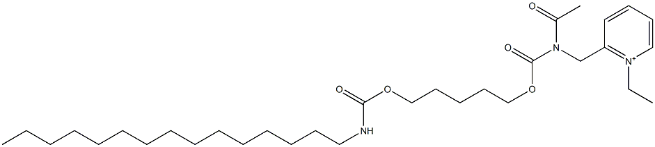 2-[N-Acetyl-N-[5-(pentadecylcarbamoyloxy)pentyloxycarbonyl]aminomethyl]-1-ethylpyridinium Struktur