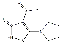 4-Acetyl-5-(1-pyrrolidinyl)isothiazol-3(2H)-one Struktur