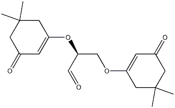 [S,(-)]-2,3-Bis[(5,5-dimethyl-3-oxo-1-cyclohexenyl)oxy]propionaldehyde Struktur