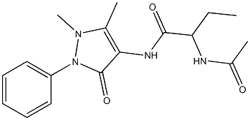 2-アセチルアミノ-N-アンチピリニルブチルアミド 化学構造式