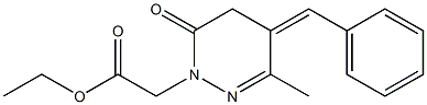 6-Methyl-5-benzylidene-3-oxo-2,3,4,5-tetrahydropyridazine-2-acetic acid ethyl ester Structure