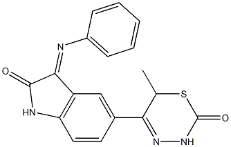 5-[(6-Methyl-2-oxo-3,6-dihydro-2H-1,3,4-thiadiazin)-5-yl]-1,3-dihydro-3-(phenylimino)-2H-indol-2-one Structure