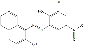 1-(3-クロロ-2-ヒドロキシ-5-ニトロフェニルアゾ)-2-ナフトール 化学構造式