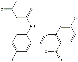 2-アセチル-2'-(3-クロロ-6-ニトロフェニルアゾ)-4'-メトキシアセトアニリド 化学構造式