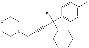 4-Morpholino-1-cyclohexyl-1-(4-fluorophenyl)-2-butyn-1-ol Struktur