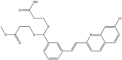 3-[[3-[(E)-2-(7-クロロキノリン-2-イル)エテニル]フェニル][[2-(メトキシカルボニル)エチル]チオ]メチルチオ]プロピオン酸メチル 化学構造式