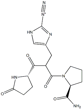 4-[(S)-2-(5-Oxo-L-prolyl)-2-[[2-(aminocarbonyl)pyrrolidin-1-yl]carbonyl]ethyl]-1H-imidazole-2-diazonium|