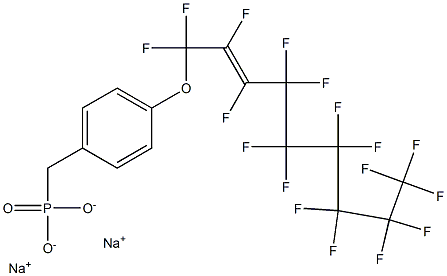 4-[(Heptadecafluoro-2-nonenyl)oxy]benzylphosphonic acid sodium salt Structure