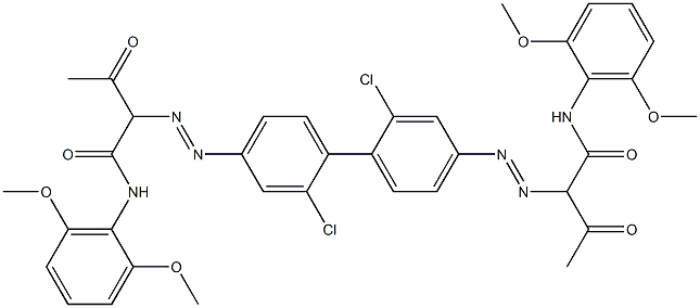 4,4'-Bis[[1-(2,6-dimethoxyphenylamino)-1,3-dioxobutan-2-yl]azo]-2,2'-dichloro-1,1'-biphenyl Structure