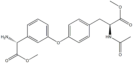 (S)-2-(Acetylamino)-3-[4-[3-[(R)-(methoxycarbonyl)(amino)methyl]phenoxy]phenyl]propanoic acid methyl ester Struktur