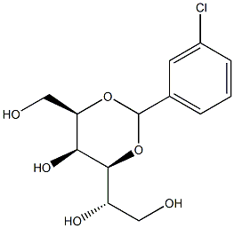 2-O,4-O-(3-クロロベンジリデン)-L-グルシトール 化学構造式
