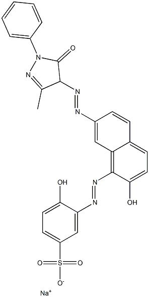 4-Hydroxy-3-[[2-hydroxy-7-[(4,5-dihydro-3-methyl-5-oxo-1-phenyl-1H-pyrazol-4-yl)azo]-1-naphthalenyl]azo]benzenesulfonic acid sodium salt