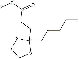 2-Pentyl-1,3-dithiolane-2-propionic acid methyl ester Structure