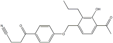 4-[4-(4-Acetyl-3-hydroxy-2-propylbenzyloxy)phenyl]-4-oxobutyronitrile Struktur