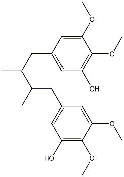 3,3'-[(2R,3S)-2,3-Dimethyl-1,4-butanediyl]bis(5,6-dimethoxyphenol) Struktur