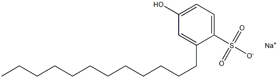 4-ヒドロキシ-2-ドデシルベンゼンスルホン酸ナトリウム 化学構造式