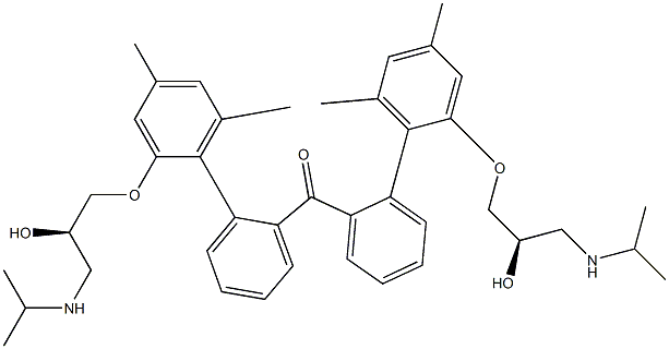 [2-[(R)-2-ヒドロキシ-3-(イソプロピルアミノ)プロピルオキシ]-4,6-ジメチルフェニル]フェニルケトン 化学構造式