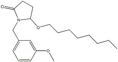 5-(オクチルオキシ)-1-[3-メトキシベンジル]ピロリジン-2-オン 化学構造式