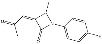 (Z)-3-(2-Oxopropylidene)-4-methyl-1-(4-fluorophenyl)azetidin-2-one Struktur