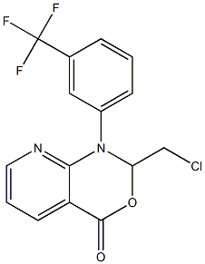1-[3-(トリフルオロメチル)フェニル]-1,2-ジヒドロ-2-クロロメチル-4H-ピリド[2,3-d][1,3]オキサジン-4-オン 化学構造式