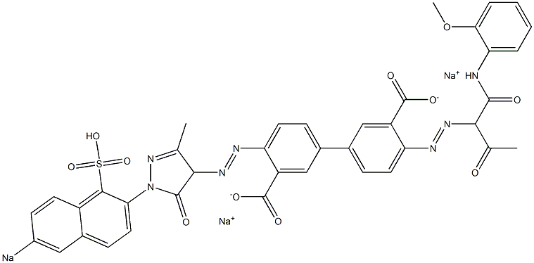 4-[[2-Oxo-1-[N-(2-methoxyphenyl)aminocarbonyl]propyl]azo]-4'-[[5-oxo-4,5-dihydro-3-methyl-1-(6-sodiosulfo-2-naphthalenyl)-1H-pyrazol-4-yl]azo]-1,1'-biphenyl-3,3'-dicarboxylic acid disodium salt