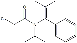 N-(1-フェニル-2-メチル-1-プロペニル)-N-イソプロピル-2-クロロアセトアミド 化学構造式