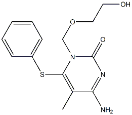 4-Amino-1-[(2-hydroxyethoxy)methyl]-5-methyl-6-phenylthiopyrimidin-2(1H)-one,,结构式