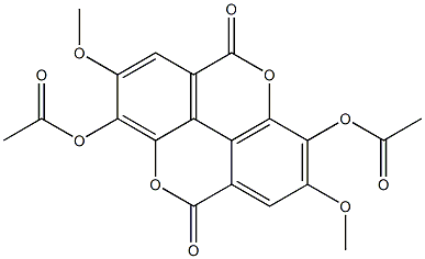 3,8-Diacetoxy-2,7-dimethoxy[1]benzopyrano[5,4,3-cde][1]benzopyran-5,10-dione Struktur