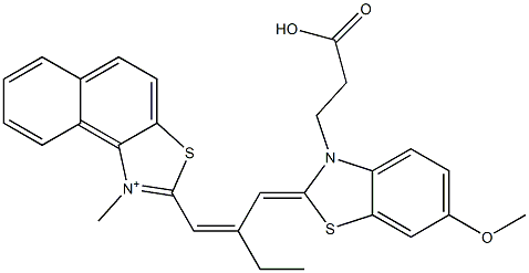 2-[2-[[3-(2-Carboxyethyl)-6-methoxybenzothiazol-2(3H)-ylidene]methyl]-1-butenyl]-1-methylnaphtho[1,2-d]thiazol-1-ium Structure