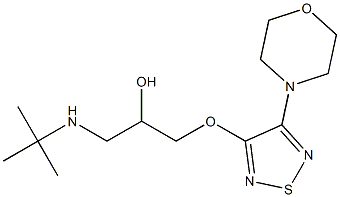 (-)-3-[3-(tert-ブチルアミノ)-2-ヒドロキシプロポキシ]-4-モルホリノ-1,2,5-チアジアゾール 化学構造式