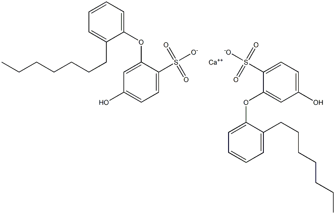 Bis(5-hydroxy-2'-heptyl[oxybisbenzene]-2-sulfonic acid)calcium salt Structure