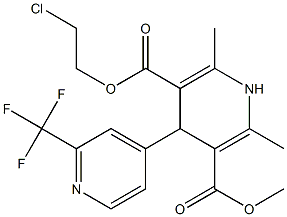 4-[2-(Trifluoromethyl)pyridin-4-yl]-1,4-dihydro-2,6-dimethylpyridine-3,5-dicarboxylic acid 3-methyl 5-(2-chloroethyl) ester Struktur