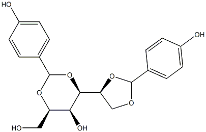 2-O,4-O:5-O,6-O-Bis(4-hydroxybenzylidene)-L-glucitol 结构式