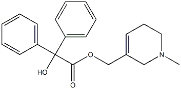 1,2,5,6-テトラヒドロ-1-メチル-3-ピリジンメタノールα-ヒドロキシ-α,α-ジフェニルアセタート 化学構造式