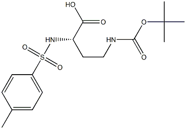 [S,(-)]-4-(tert-Butyloxycarbonylamino)-2-(p-tolylsulfonylamino)butyric acid 结构式