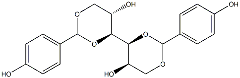 1-O,3-O:4-O,6-O-ビス(4-ヒドロキシベンジリデン)-L-グルシトール 化学構造式