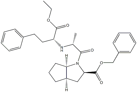 (2R,3AR,6AR)-1-[(R)-2-((R)-1-ETHOXYCARBONYL-3-PHENYL-PROPYLAMINO)-PROPIONYL]-OCTAHYDRO-CYCLOPENTA[B]PYRROLE-2-CARBOXYLIC ACID BENZYL ESTER Structure