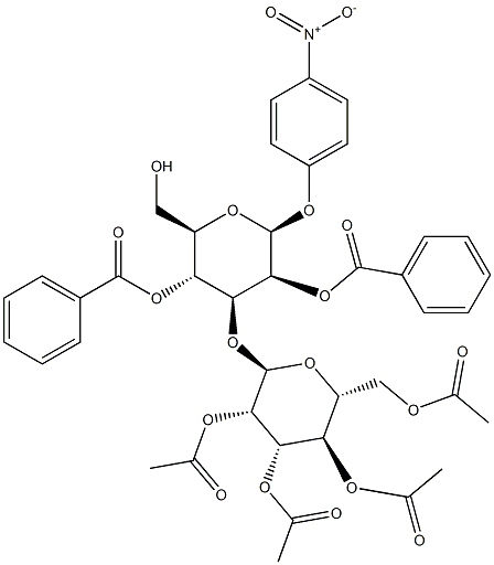 P-NITROPHENYL 3-O-(2,3,4,6-TETRA-O-ACETYL-ALPHA-D-MANNOPYRANOSYL)-2,4-DI-O-BENZOYL-BETA-D-MANNOPYRANOSIDE 化学構造式