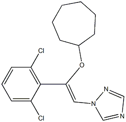 (Z)-1-[2-Cycloheptyloxy-2-(2,6-dichlorophenyl)ethenyl]-1H-1,2,4-triazole Struktur