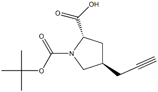 反式-N-BOC-4-(2-丙炔基)-L-脯氨酸 结构式