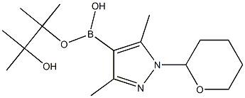 3,5-二甲基-1-(2-四氢吡喃基)-1H-吡唑-4-硼酸频哪酯, , 结构式