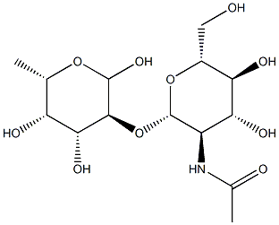 2-O-(2-Acetamido-2-deoxy-b-D-glucopyranosyl)-L-fucopyranose Struktur