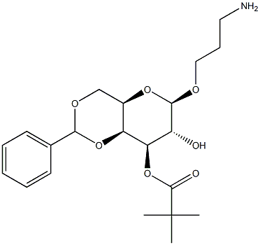 3-Aminopropyl 4,6-O-benzylidene-3-O-pivaloyl-b-D-galactopyranoside Struktur