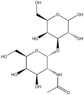 3-O-(2-Acetamido-2-deoxy-a-D-galactopyranosyl)-D-galactopyranose Struktur