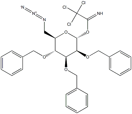 6-叠氮基-2,3,4-三-O-苄基-6-脱氧-Α-D-吡喃甘露糖基三氯乙酰亚胺酸酯 结构式
