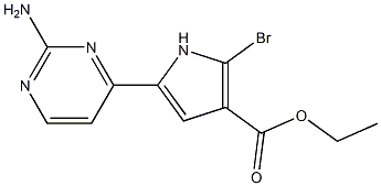 ethyl 5-(2-aminopyrimidin-4-yl)-2-bromo-1H-pyrrole-3-carboxylate Struktur