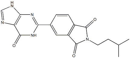 2-Isopentyl-5-(6-oxo-6,9-dihydro-1H-purin-2-yl)isoindoline-1,3-dione Structure