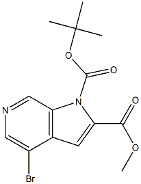 4-Bromo-pyrrolo[2,3-c]pyridine-1,2-dicarboxylic acid 1-tert-butyl ester 2-methyl ester Struktur