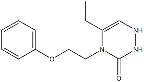5-ethyl-4-(2-phenoxyethyl)-2,4-dihydro-(1,2,4)-triazin-3-one Struktur